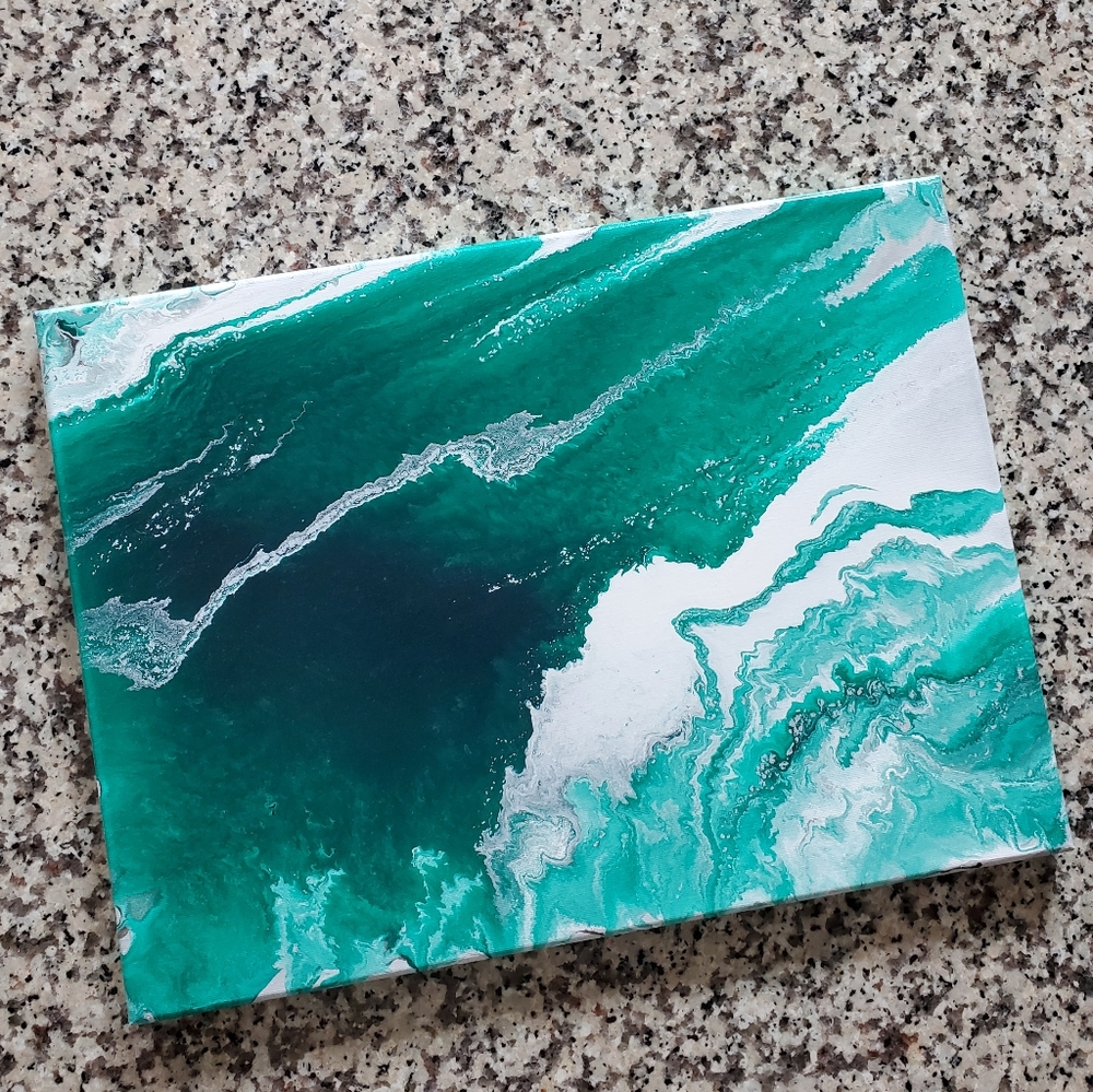 One medium painting- Mint Waves - Picture 1 of 1